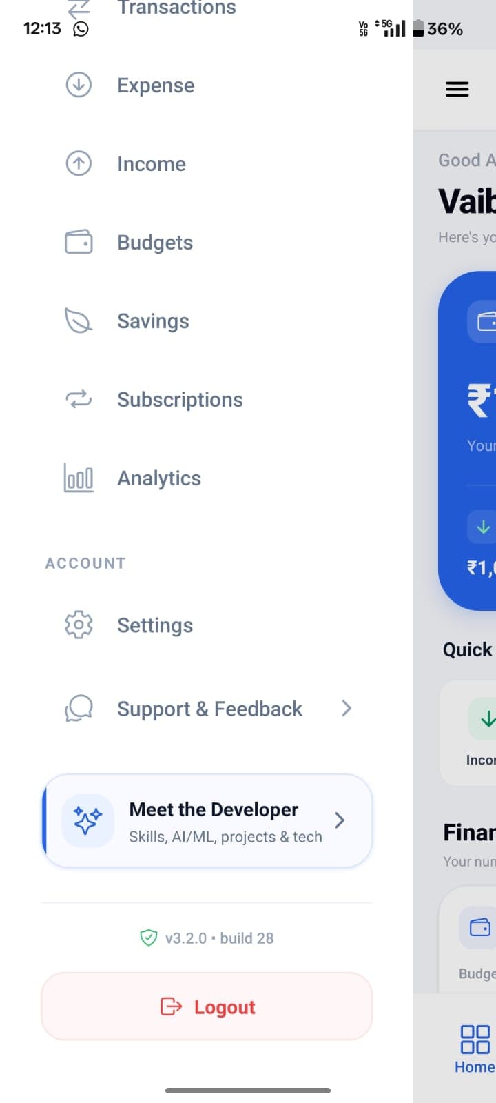 FinTrack app screen 10