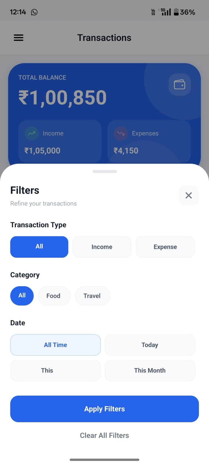 FinTrack app screen 11