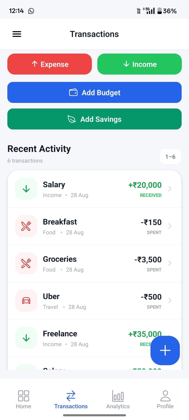 FinTrack app screen 12