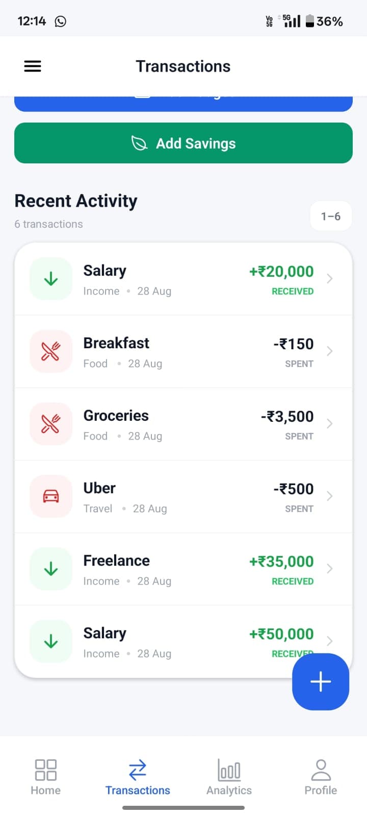 FinTrack personal finance app screenshot 13