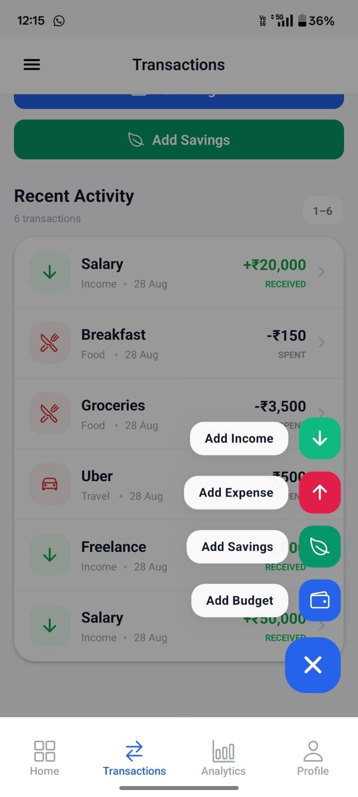 FinTrack personal finance app screenshot 14