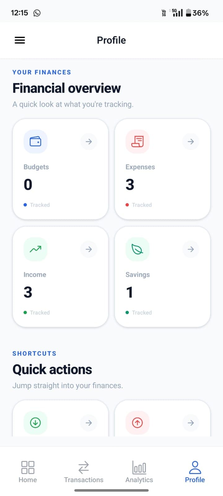 FinTrack personal finance app screenshot 21