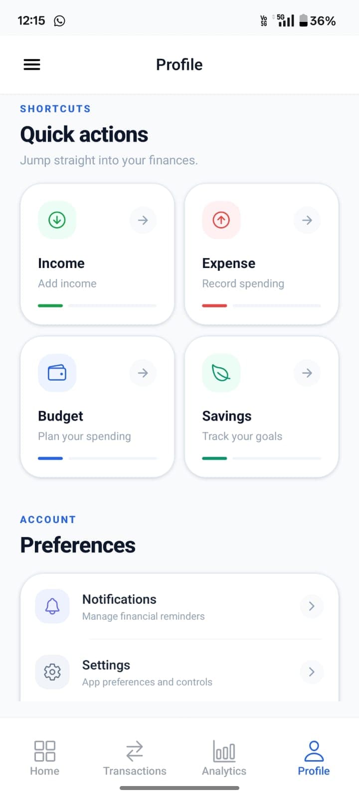 FinTrack personal finance app screenshot 22