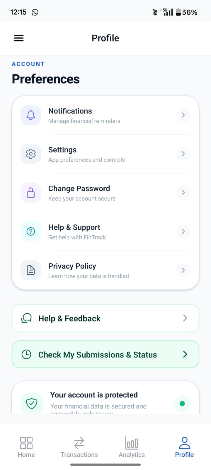 FinTrack personal finance app screenshot 23