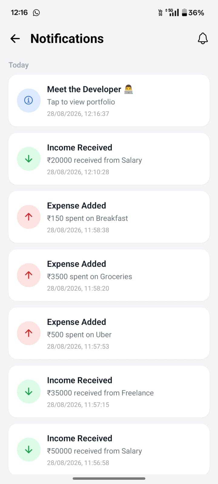 FinTrack personal finance app screenshot 28