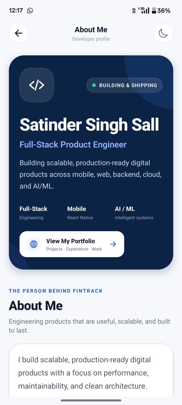 FinTrack personal finance app screenshot 32