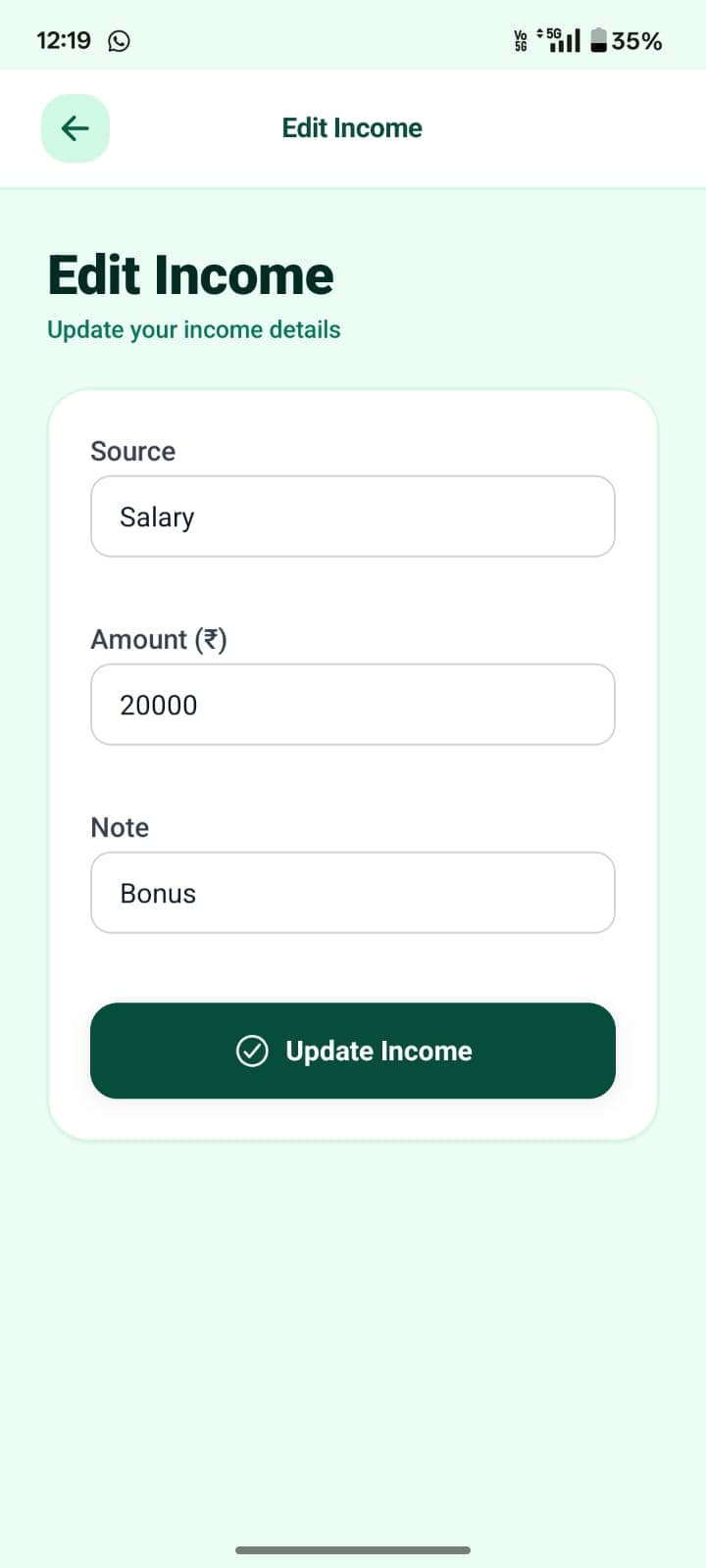 FinTrack personal finance app screenshot 49