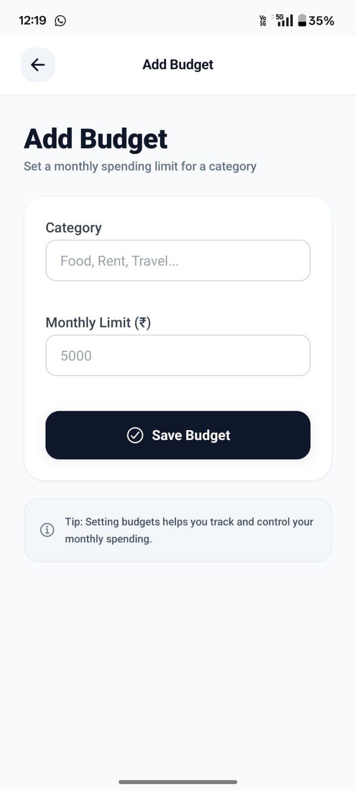 FinTrack personal finance app screenshot 51