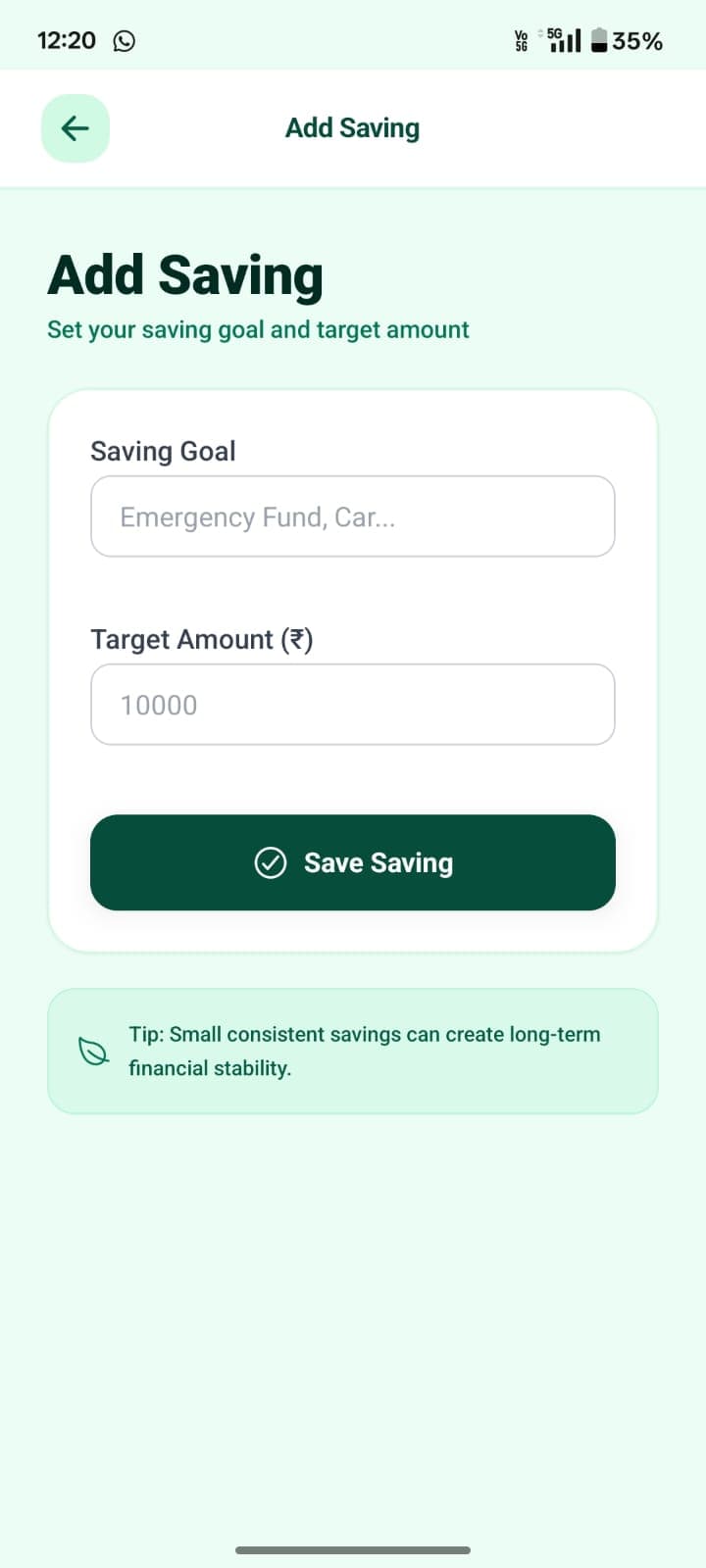 FinTrack personal finance app screenshot 56