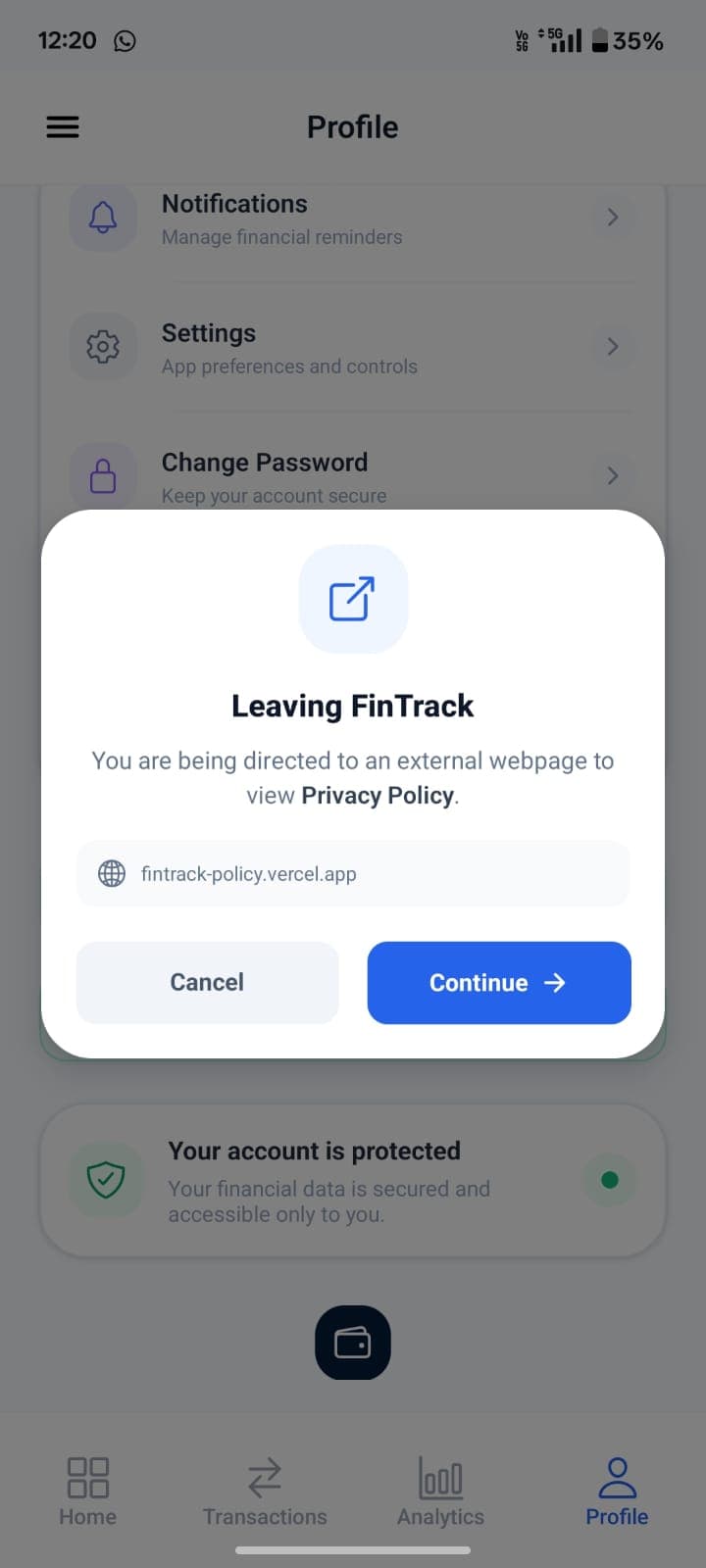 FinTrack personal finance app screenshot 60
