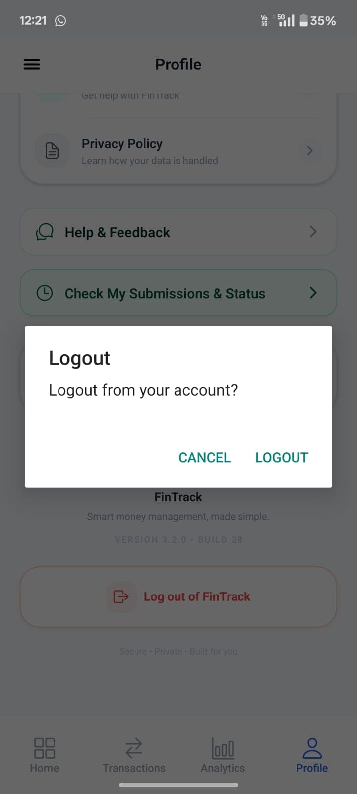 FinTrack personal finance app screenshot 62