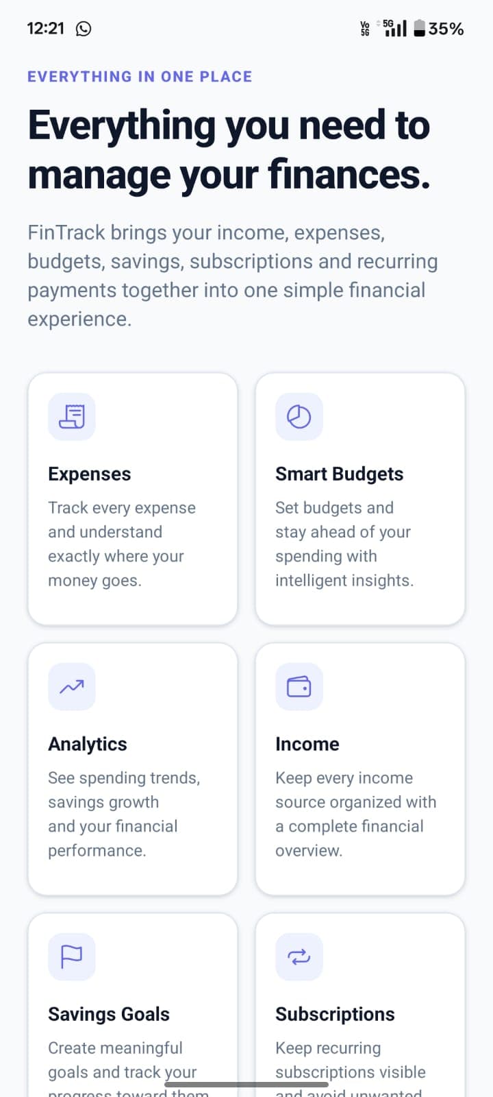 FinTrack personal finance app screenshot 64