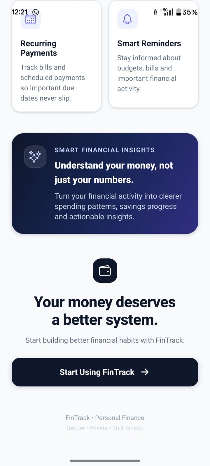 FinTrack personal finance app screenshot 66