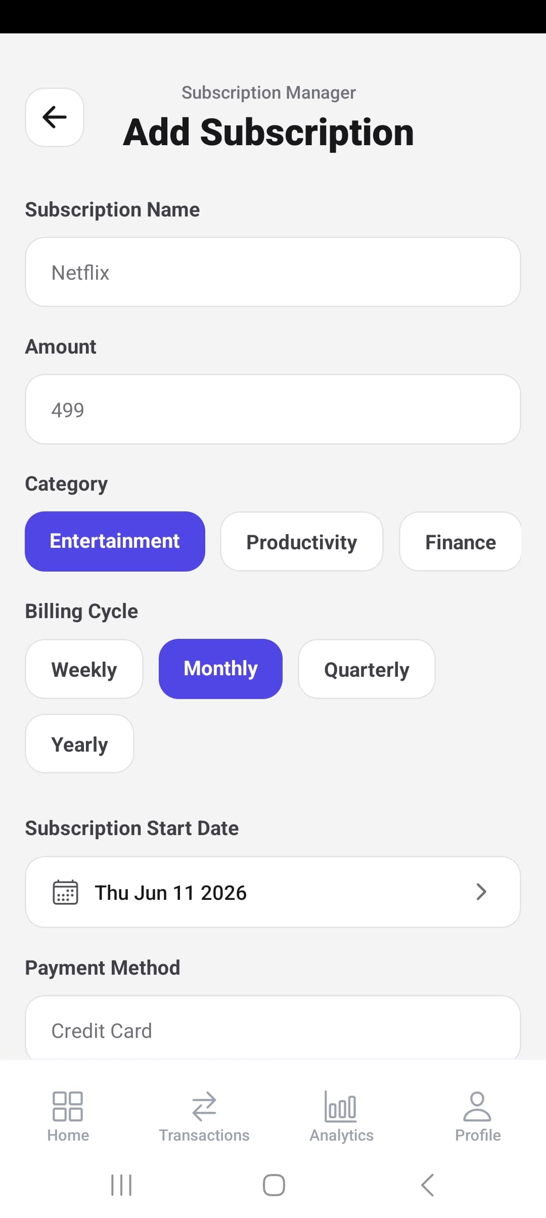 Subscription Screenshot 2