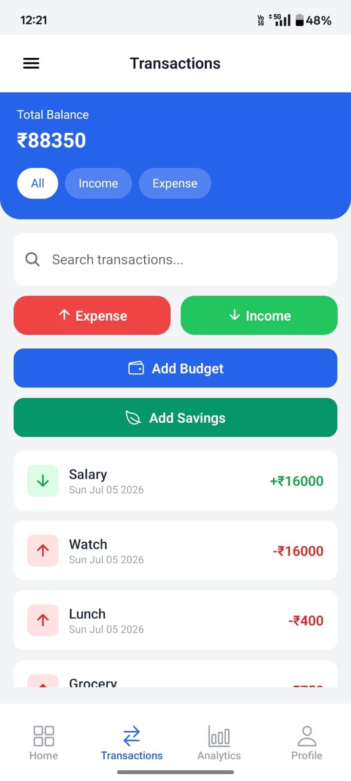 FinTrack Screenshot